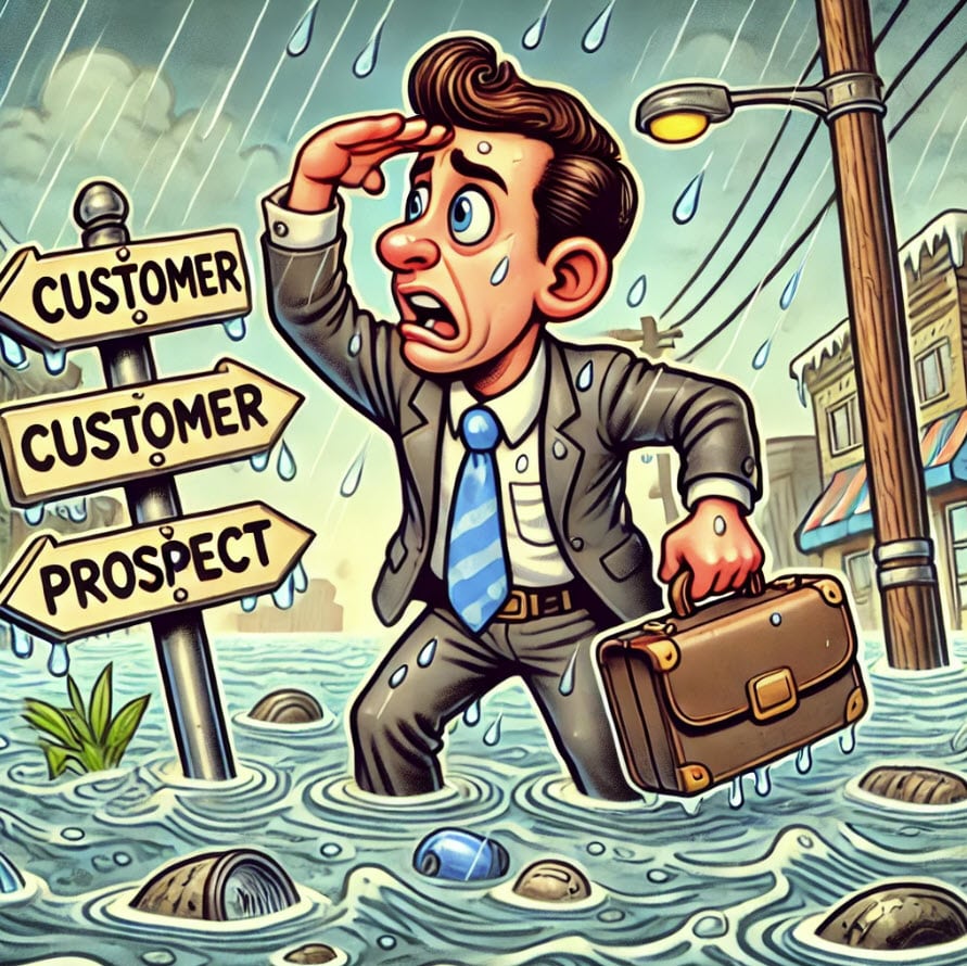 Waterlogging in Sales means executives cannot see valid deals from dormant opportunities.